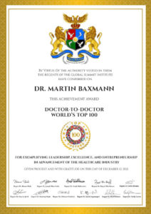 Urkunde: Doctor-to-Doctor World's Top 100